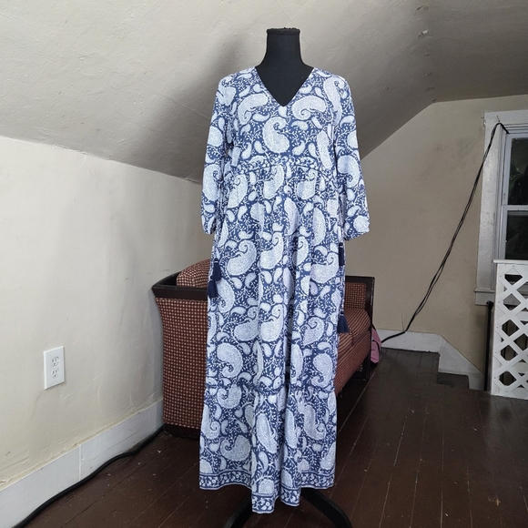 bcbg strapless dress blue Naaila Paisley Dress main image 1